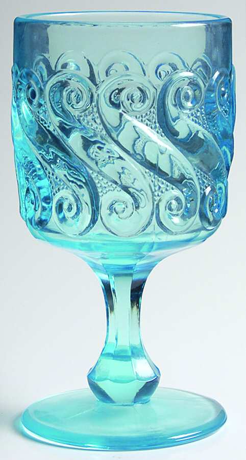 S Blue Water Goblet by L G Wright Glass-1