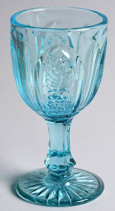 Magnet and Grape Blue Wine Glass by L G Wright Glass-1