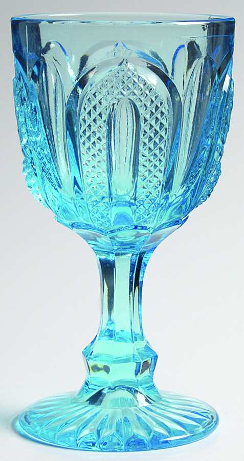 Magnet and Grape Blue Water Goblet by L G Wright Glass-1