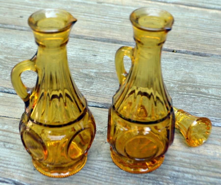 Bullseye Amber Cruet No Stopper by Wheaton-1