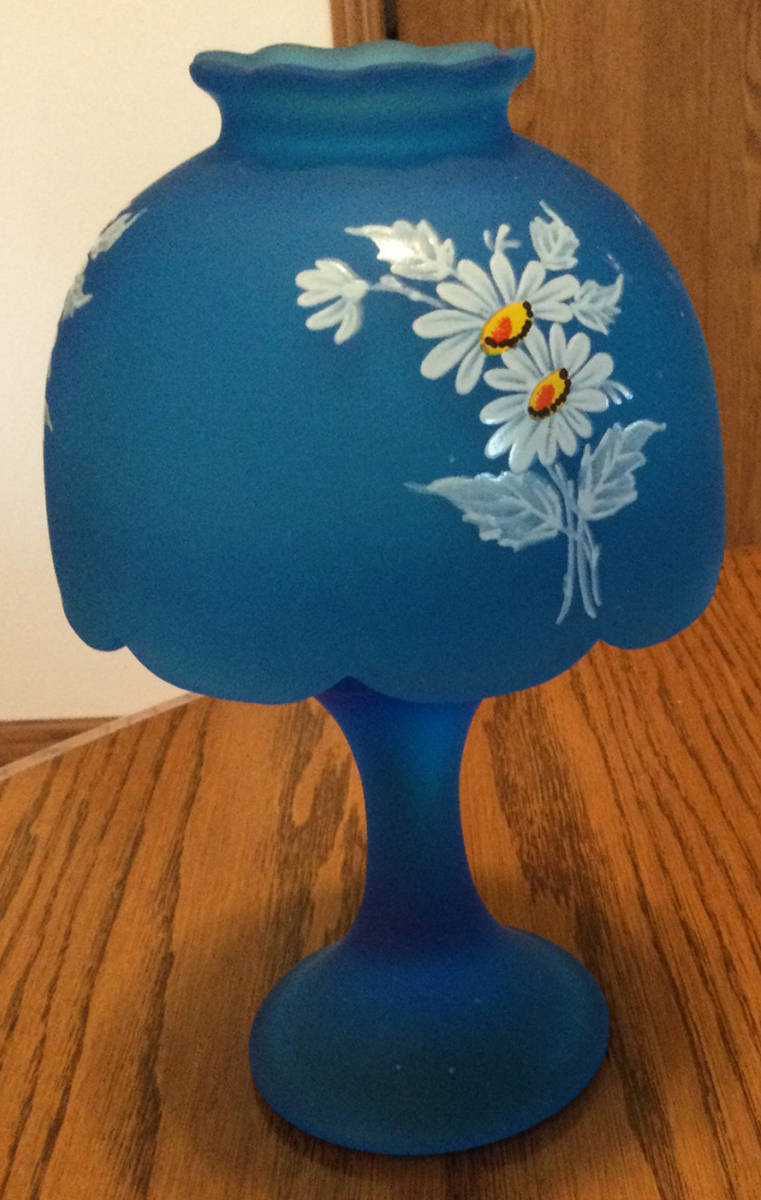 Daisy Decal Blue Mist (2 Piece) Candle Lamp by Westmoreland-1