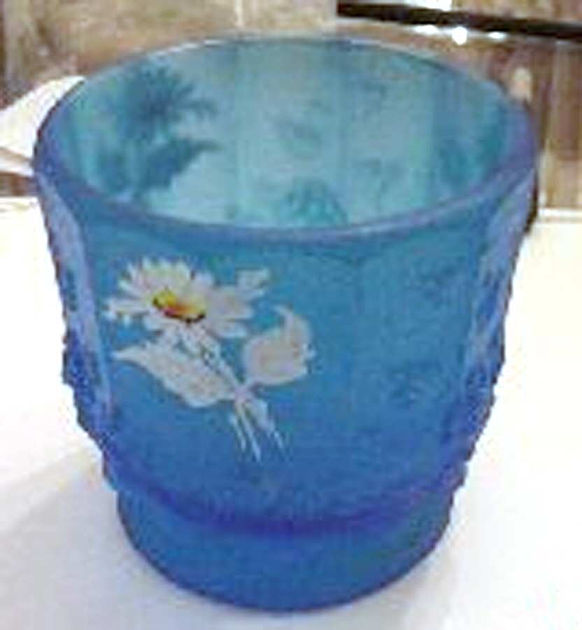 Daisy Decal Blue Mist Footed Open Sugar by Westmoreland-1