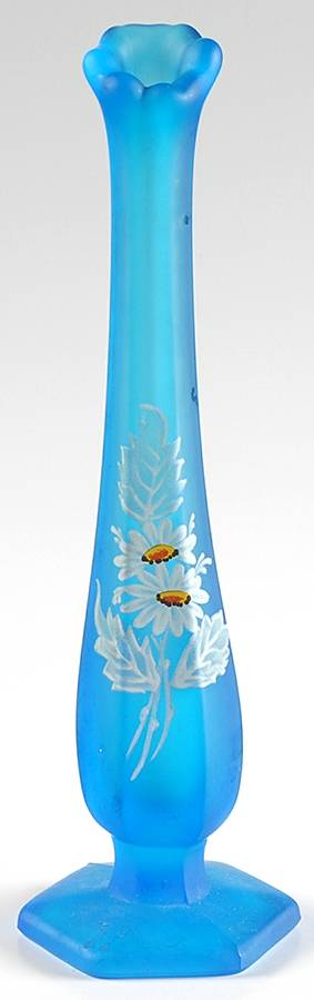 Daisy Decal Blue Mist Bud Vase by Westmoreland-1