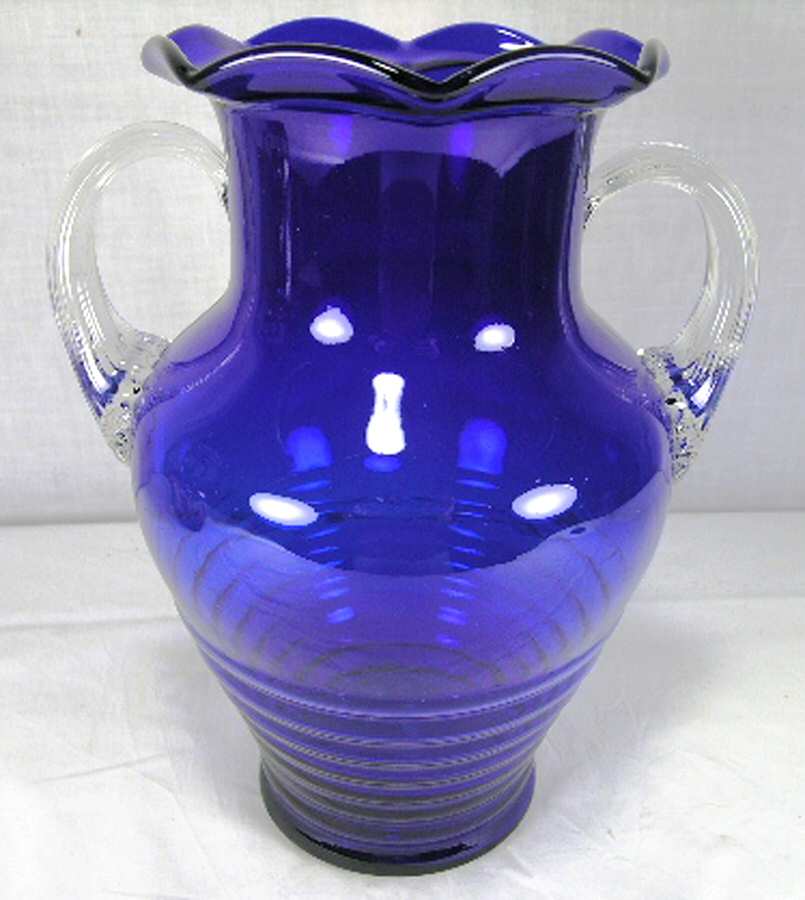 WGL47 Cobalt 9" Handled Vase by Weston-1