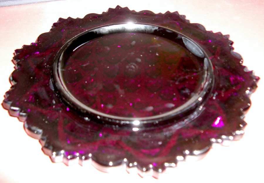 Old Quilt Amethyst Cheese Dish No Lid by Westmoreland-1