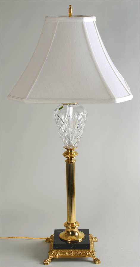 Marlow 34" 3-Socket Electric Lamp & Shade by Waterford Crystal-1