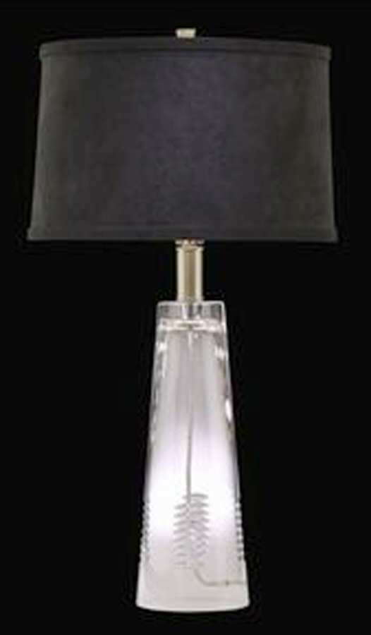 Astrum 28" Electric Lamp & Black Shade by Waterford Crystal-1