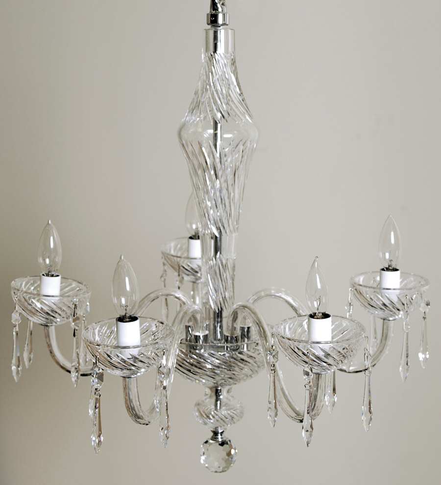 Coil 5 Arm Chandelier by Waterford Crystal-1