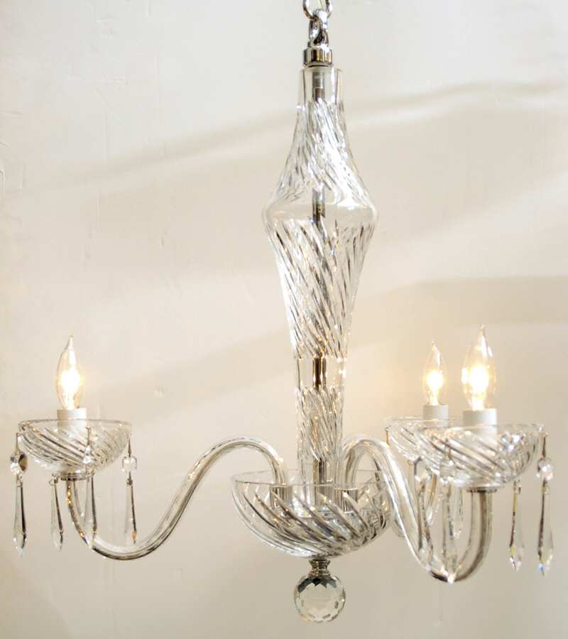 Coil 3 Arm Chandelier by Waterford Crystal-1