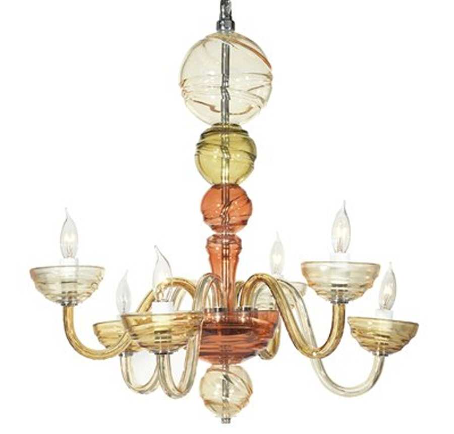 Cosmic 6 Arm Chandelier by Waterford Crystal-1