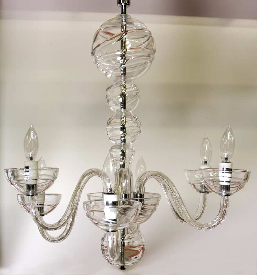 Cosmic 6 Arm Chandelier by Waterford Crystal-1