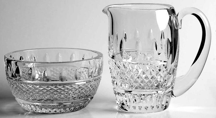 Irish Lace Creamer & Open Sugar Set by Waterford Crystal-1