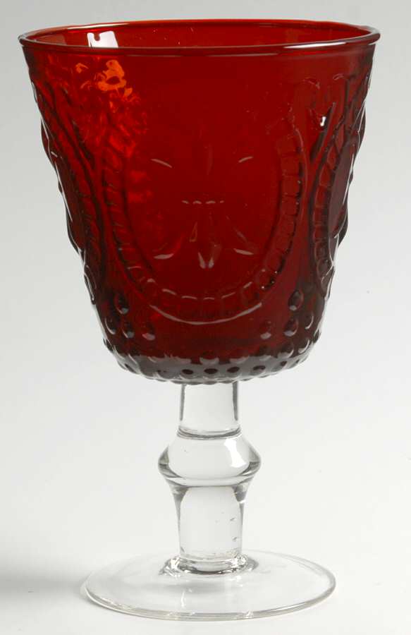 Fleur de Lys Ruby Water Goblet by World Market-1
