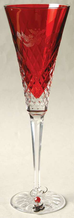Twelve Days of Christmas Ruby (Boxed) Fluted Champagne & Charm by Waterford Crystal-1
