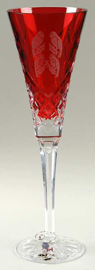 Twelve Days of Christmas Ruby (Boxed) Fluted Champagne & Charm by Waterford Crystal-1