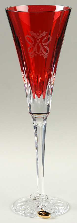 Twelve Days of Christmas Ruby (Boxed) Fluted Champagne & Charm by Waterford Crystal-1