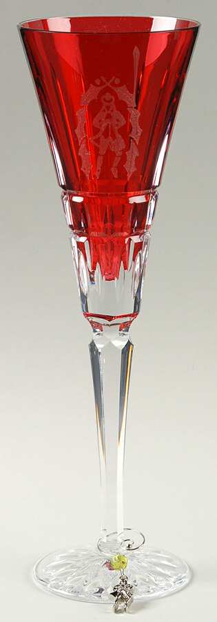 Twelve Days of Christmas Ruby (Boxed) Fluted Champagne & Charm by Waterford Crystal-1