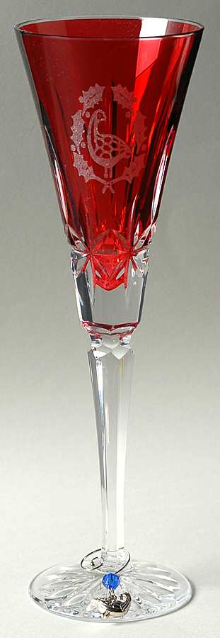 Twelve Days of Christmas Ruby (Boxed) Fluted Champagne & Charm by Waterford Crystal-1