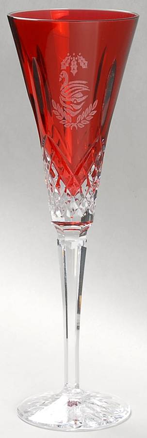 Twelve Days of Christmas Ruby Fluted Champagne No Charm by Waterford Crystal-1