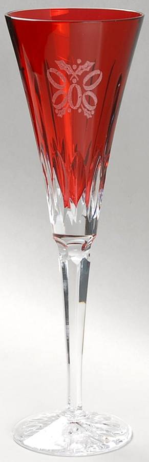 Twelve Days of Christmas Ruby Fluted Champagne No Charm by Waterford Crystal-1