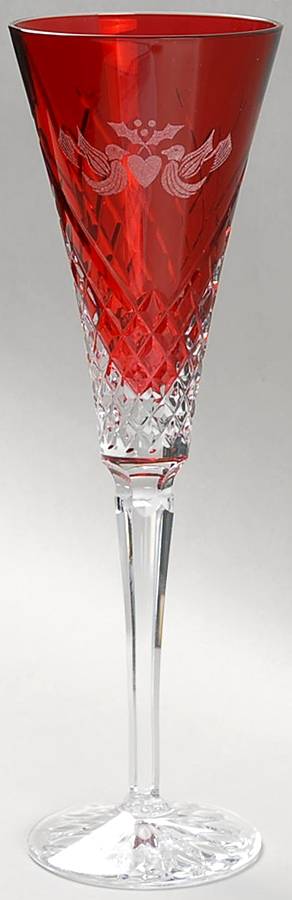 Twelve Days of Christmas Ruby Fluted Champagne No Charm by Waterford Crystal-1