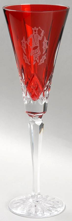 Twelve Days of Christmas Ruby Fluted Champagne No Charm by Waterford Crystal-1