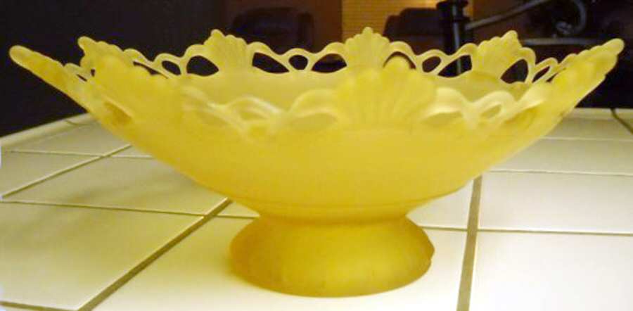 Ring and Petal Yellow Mist Flared Bowl by Westmoreland-1