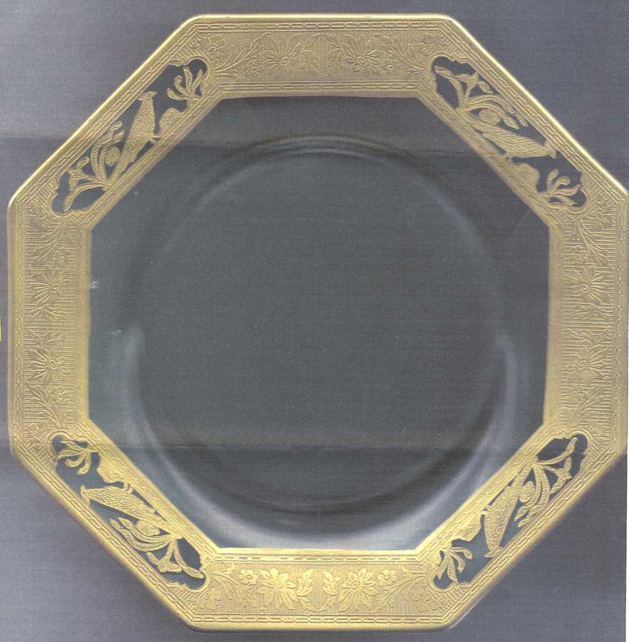 Pheasants and Stump Green Luncheon Plate by Wheeling Decorating-1