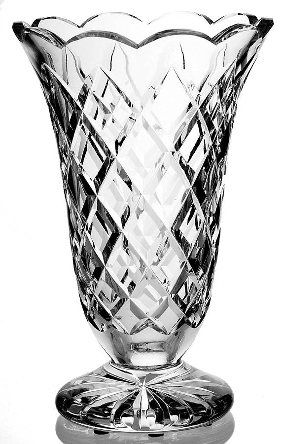 Vases and Urns 10" Footed Scalloped Vase by Waterford Crystal-1