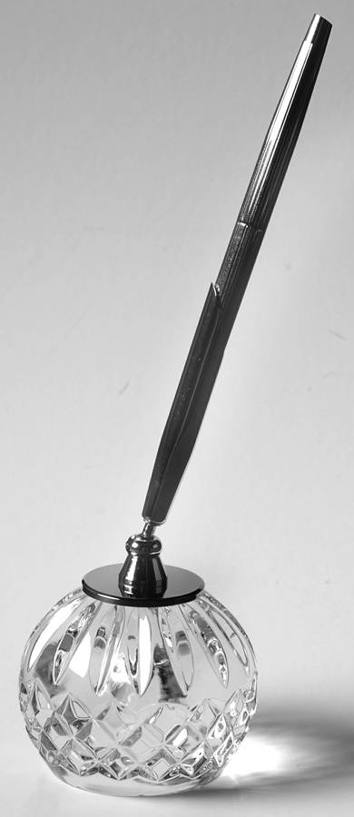 Desk Sets Pen Holder & Silver Metal Pen by Waterford Crystal-1