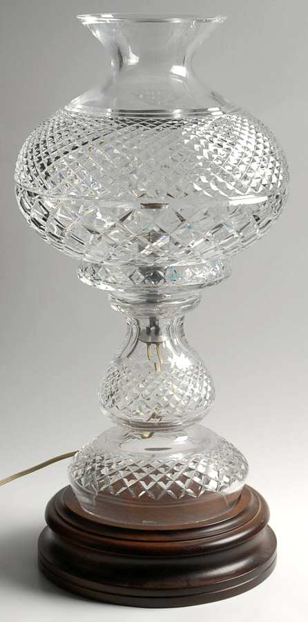 Inishmore (2 Piece) Electric Hurricane Lamp with Wood Base by Waterford Crystal-1