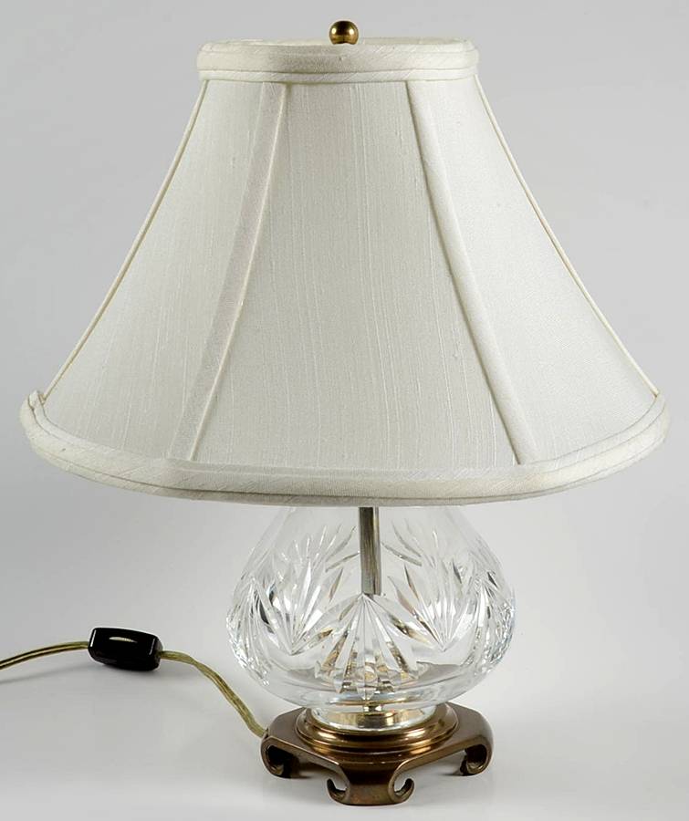 Lamps 12'" Electric Lamp & Shade by Waterford Crystal-1