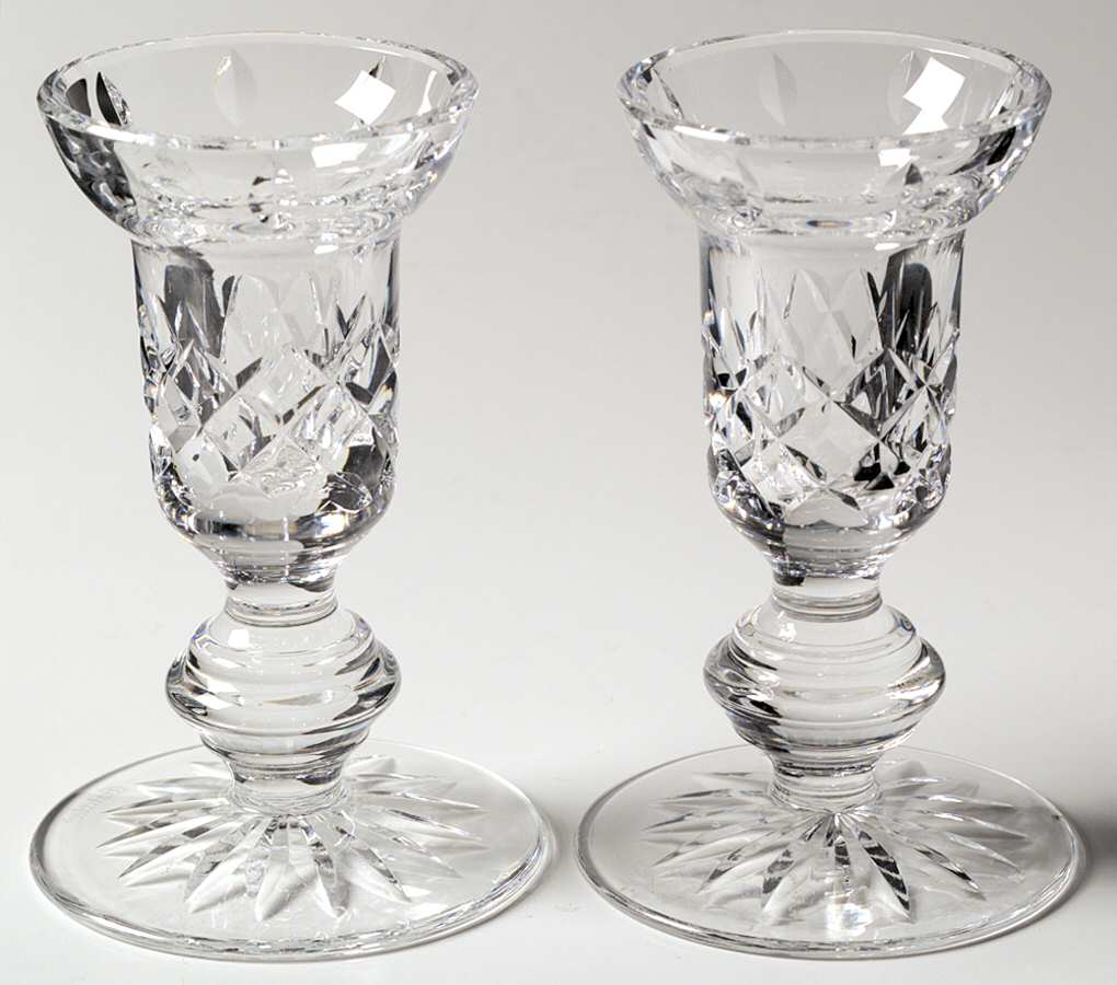 Candlesticks Set of 2 4" Single Light Candlestick by Waterford Crystal-1