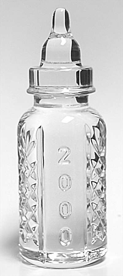 Vanity Year "2000" Baby Bottle by Waterford Crystal-1
