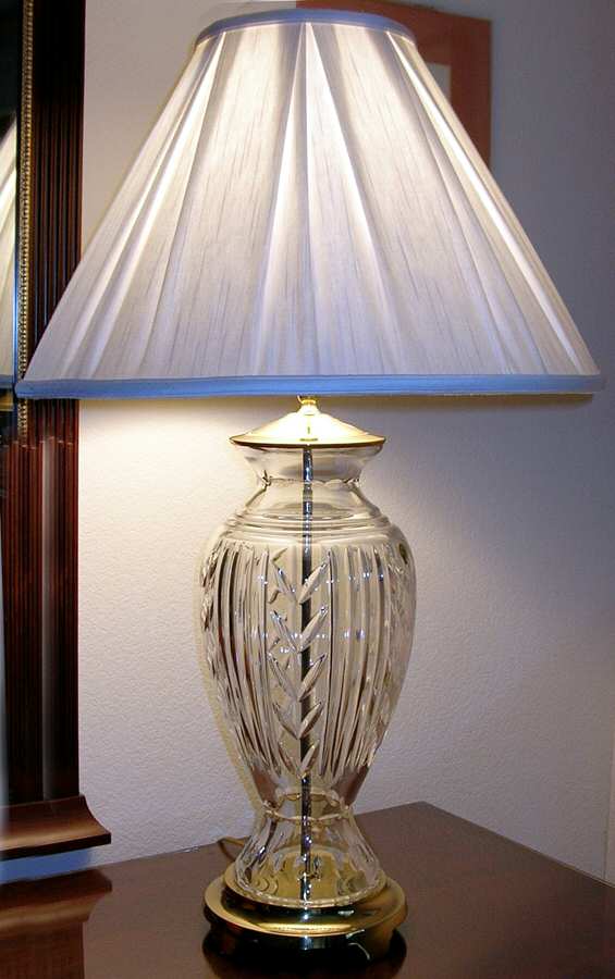 Lamps 32" Electric Lamp & Shade by Waterford Crystal-1