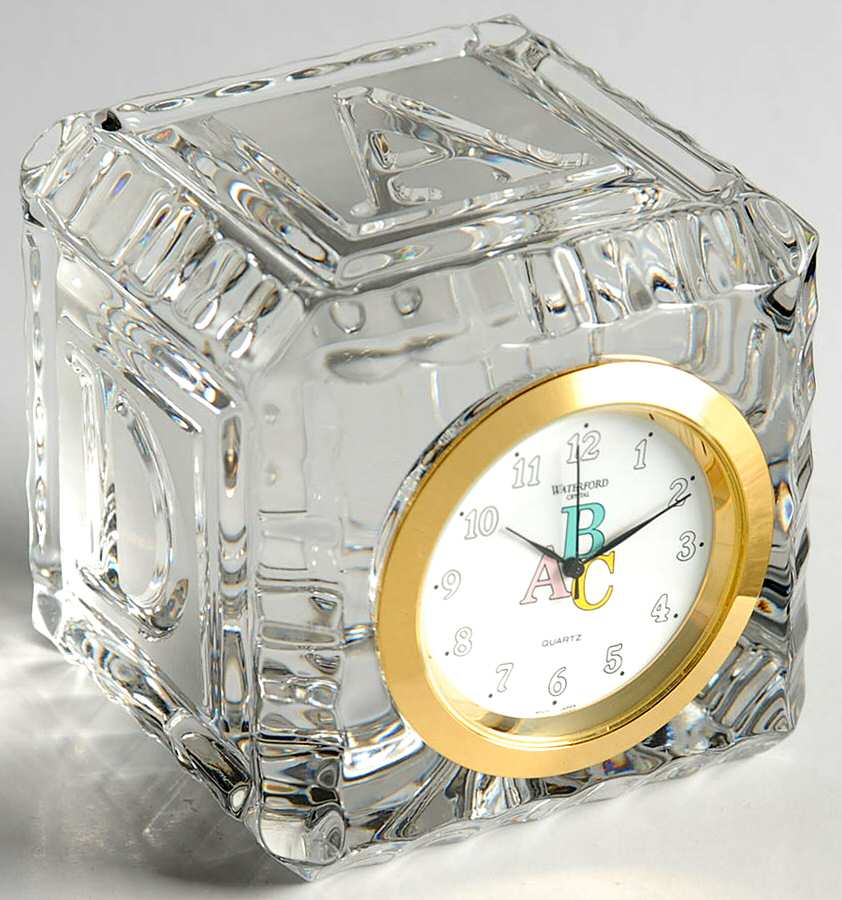 Baby Collection Baby Block Clock by Waterford Crystal-1