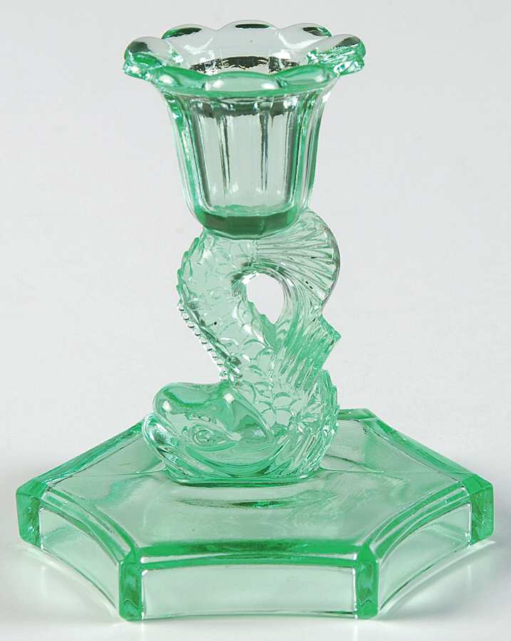 Dolphin Green 4" Single Light Candlestick by Westmoreland-1