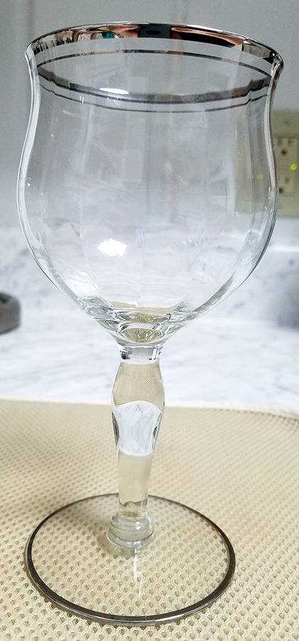 Platinum Band Water Goblet by West Virginia Glass Specialty-1