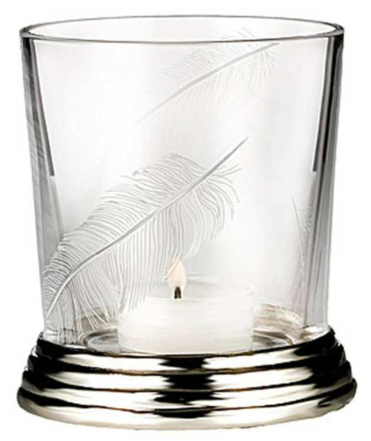 Feather Votive Candle with Metal Base by Waterford Crystal-1