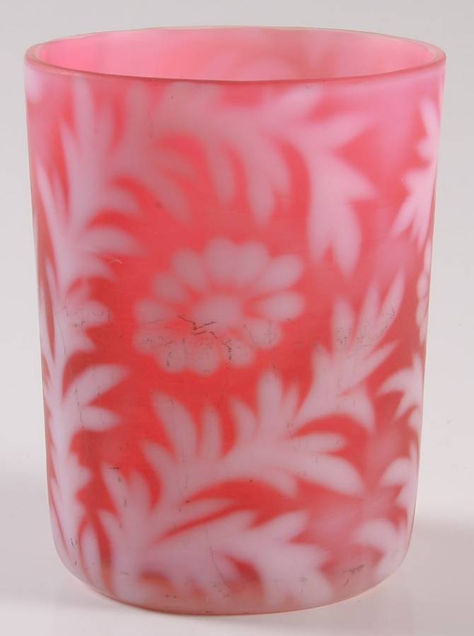 Daisy & Fern Cranberry 8 Oz Flat Tumbler by L G Wright Glass-1