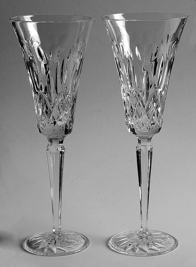 I Love Lismore (Set of 2) Toasting Fluted Champagnes by Waterford Crystal-1