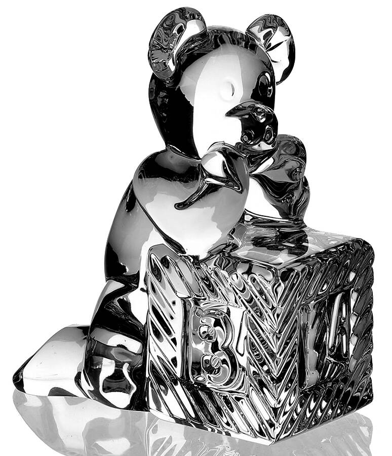Tender Animals Teddy Bear on Block by Waterford Crystal-1