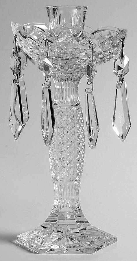 Tara Tall Single Candlestick with 8 Prisms by Waterford Crystal-1