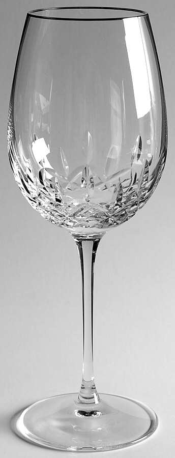 Lismore Essence Platinum (Thin Trim) Water Goblet by Waterford Crystal-1