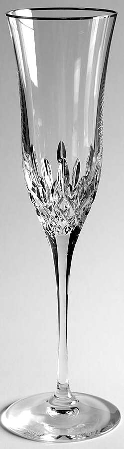 Lismore Essence Platinum (Thin Trim) Fluted Champagne by Waterford Crystal-1