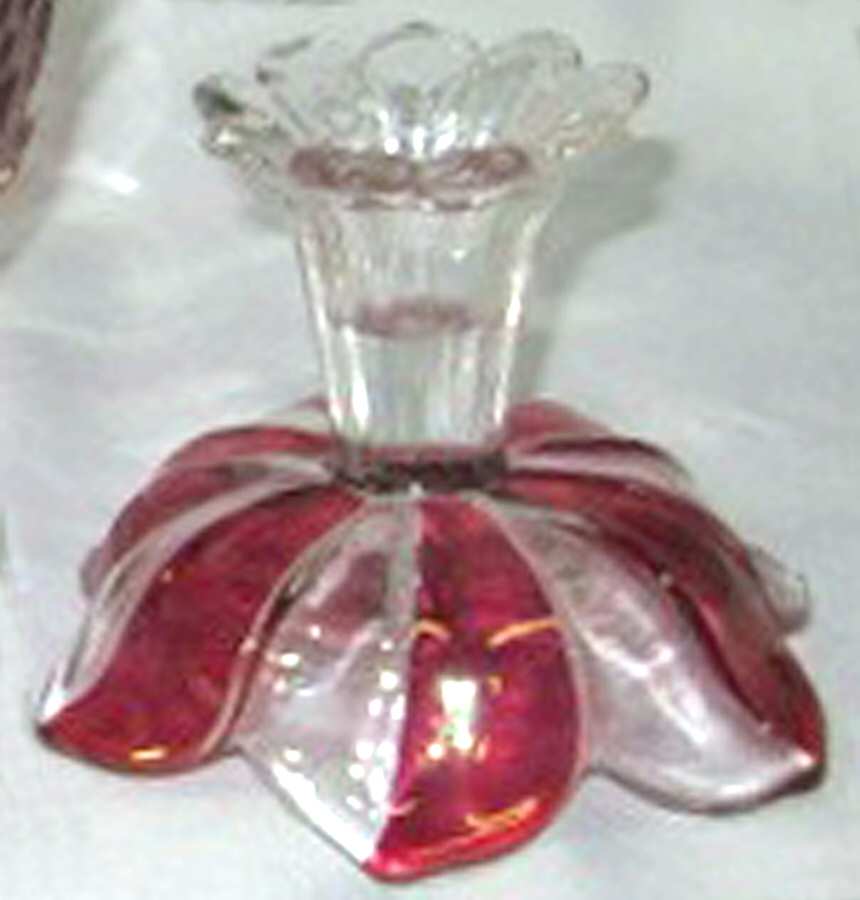Lotus Ruby Flash Single Light Candlestick by Westmoreland-1