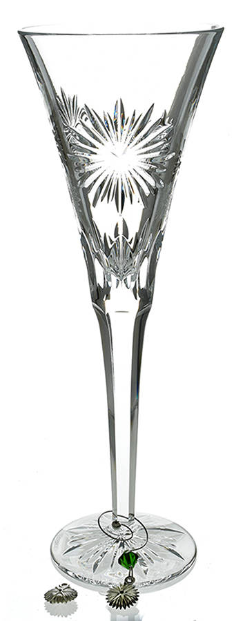 Snowflake Wishes (No Box) Courage Fluted Champagne w/2 Charms by Waterford Crystal-1