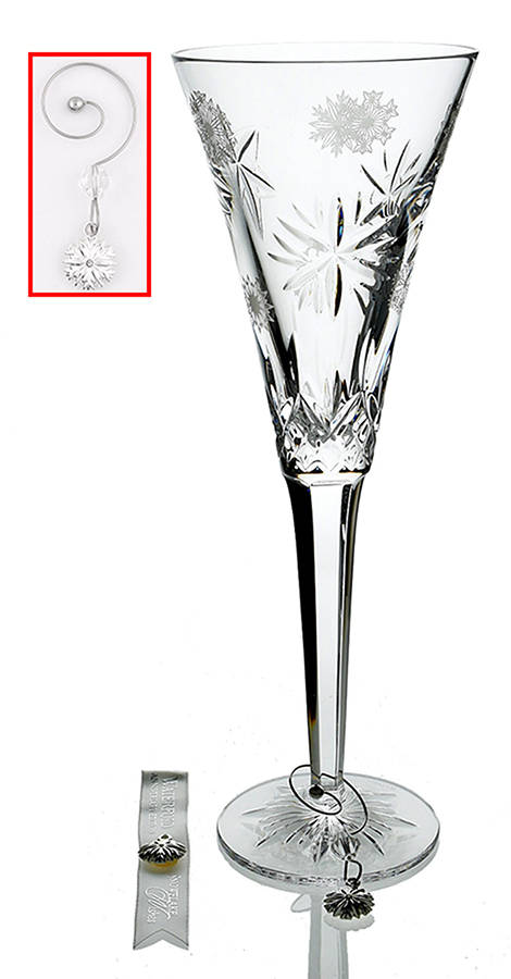 Snowflake Wishes (Boxed) Love Anniversary Fltd Champagne w/2 Charms by Waterford Crystal-1