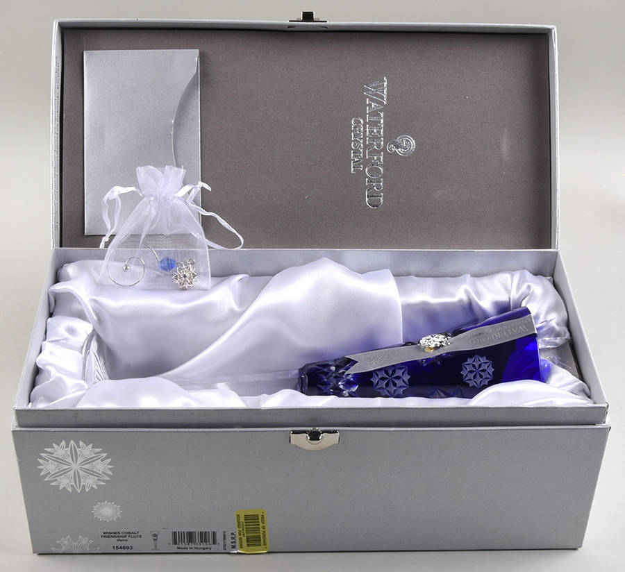 Snowflake Wishes Friendship Fluted Champagne Hinged Gift Box by Waterford Crystal-1