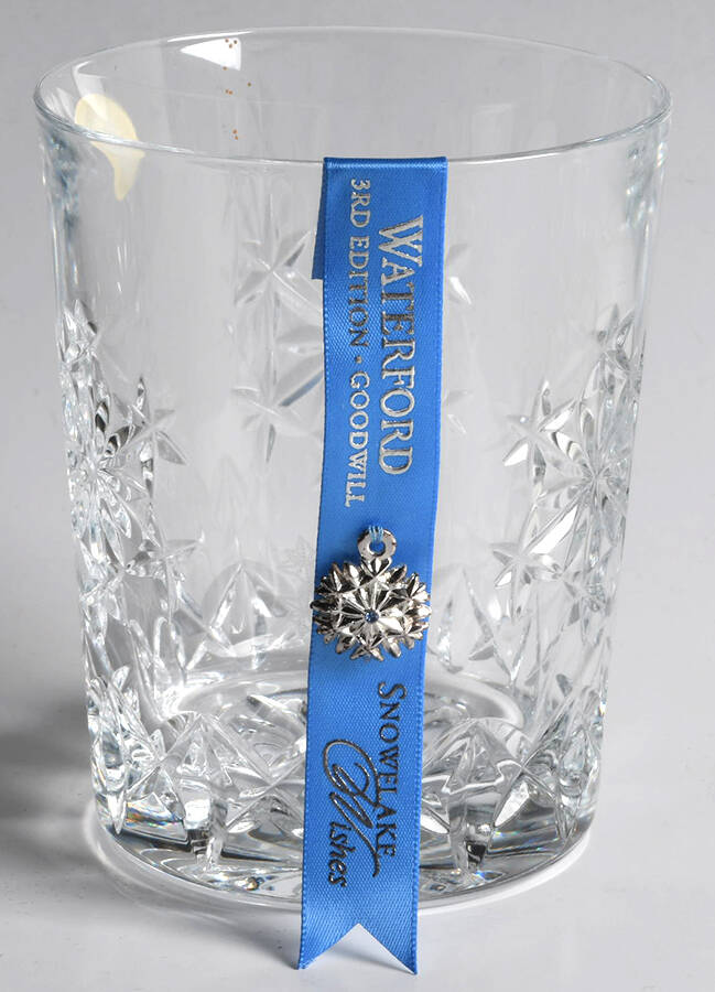 Snowflake Wishes (No Box) Goodwill Dbl Old Fashion w/Bracelet Charm by Waterford Crystal-1